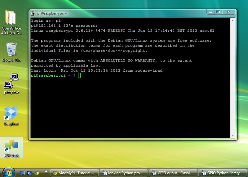 Remotely Accessing the Raspberry Pi via SSH - Console Mode