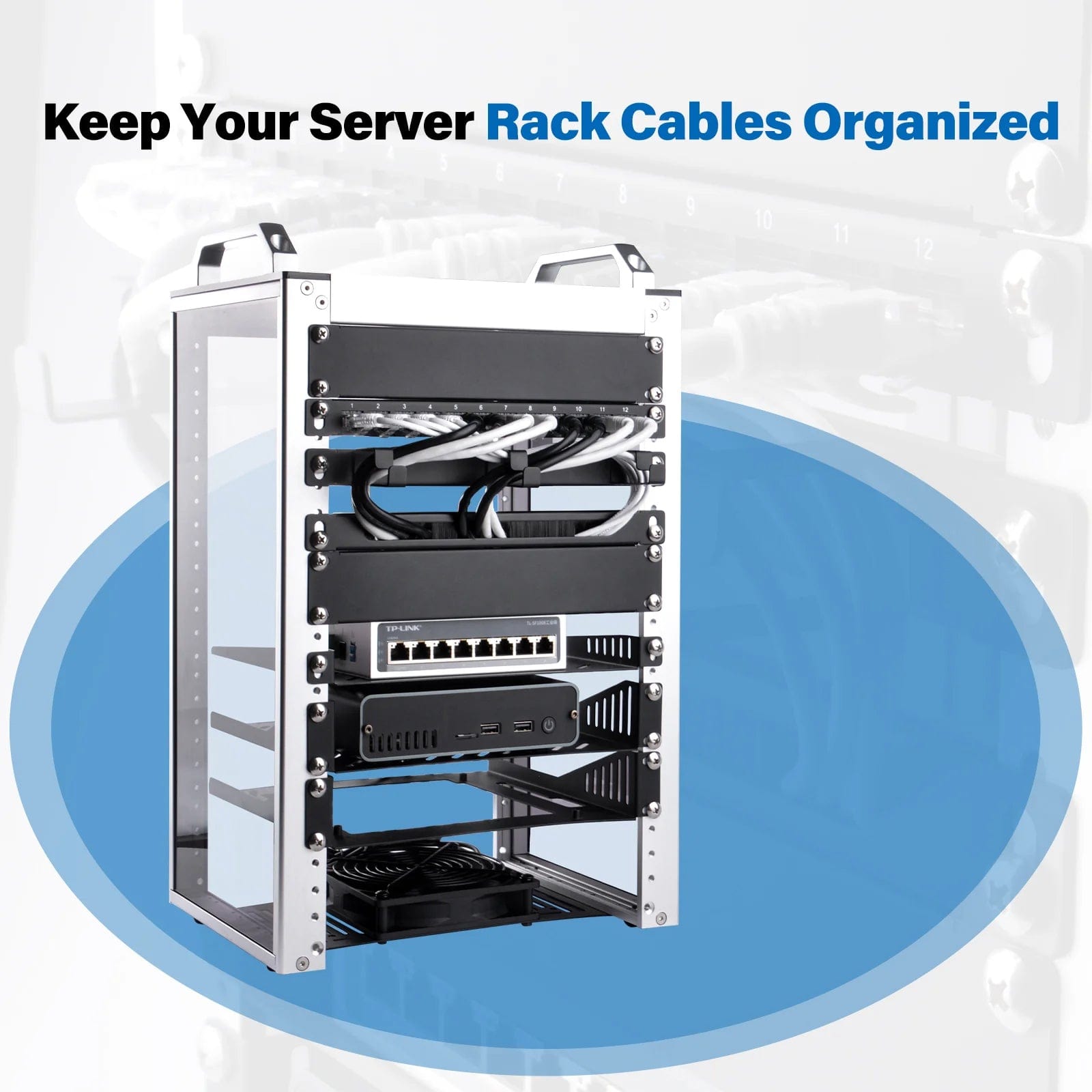 0.5U 10" Cable Management Panel with D-Rings for DeskPi RackMate by DeskPi - The Pi Hut