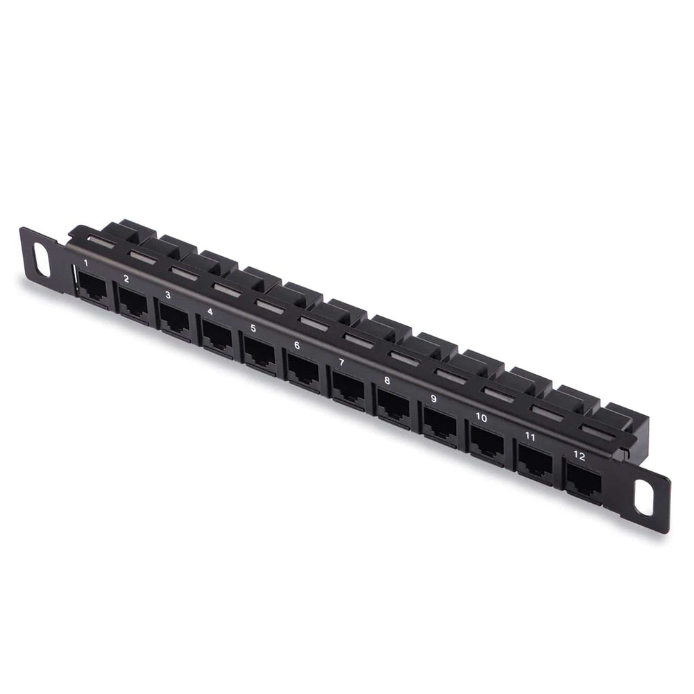 0.5U 10" CAT6 12-Port Patch Panel for DeskPi Rackmate by DeskPi - The Pi Hut