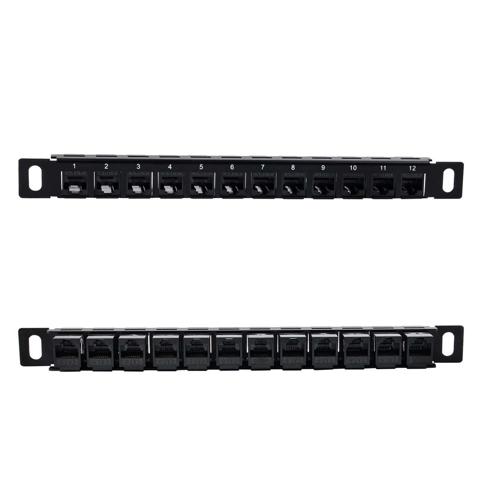 0.5U 10" CAT6 12-Port Patch Panel for DeskPi Rackmate by DeskPi - The Pi Hut