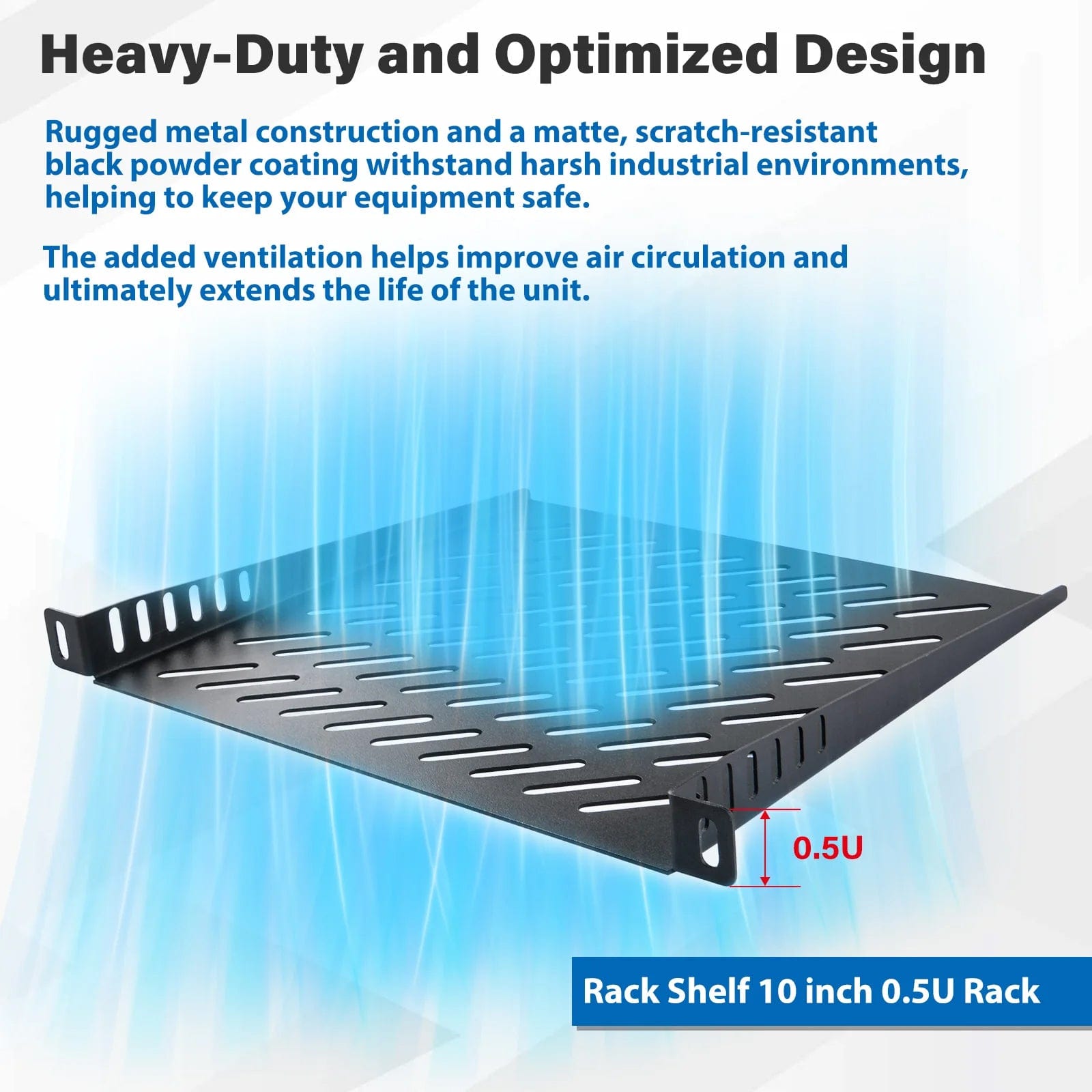 0.5U 10" Rack Shelf for DeskPi RackMate by DeskPi - The Pi Hut