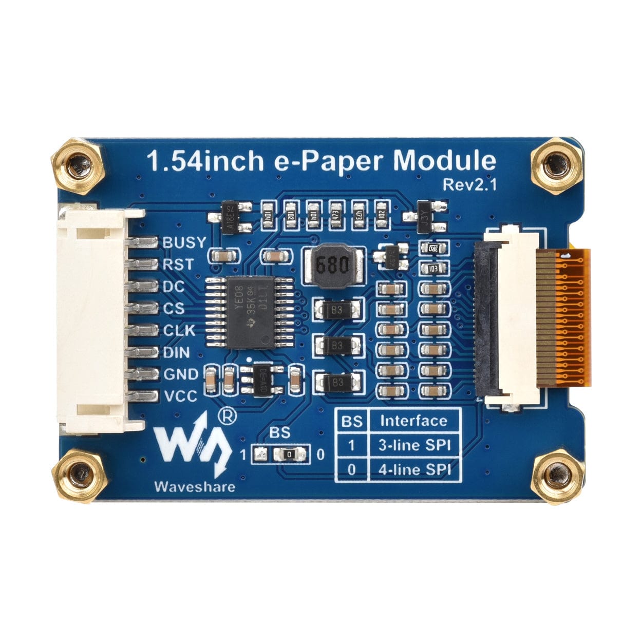 1.54" e-Paper Display (G) - Red/Yellow/Black/White (200x200) by Waveshare - The Pi Hut
