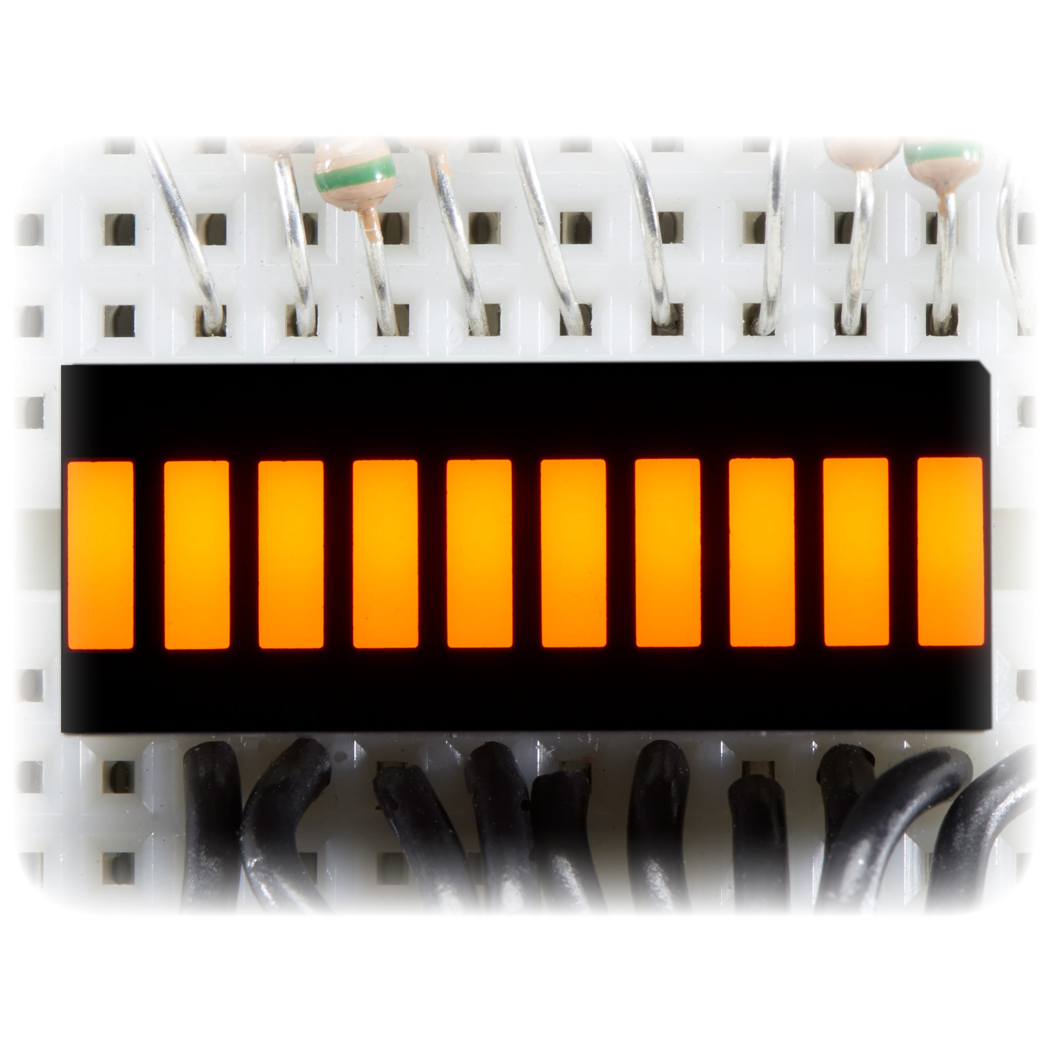 10 Segment Light Bar Graph LED Display - Yellow by Adafruit - The Pi Hut