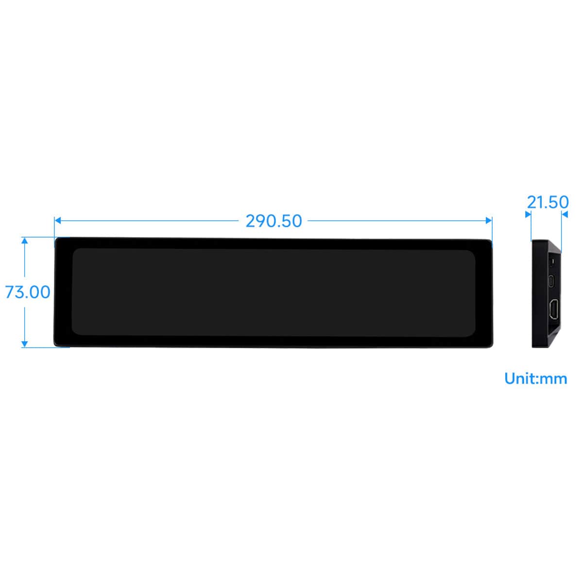 11.9" IPS HDMI Capacitive Touch Side Monitor (320 x 1480) by Waveshare - The Pi Hut