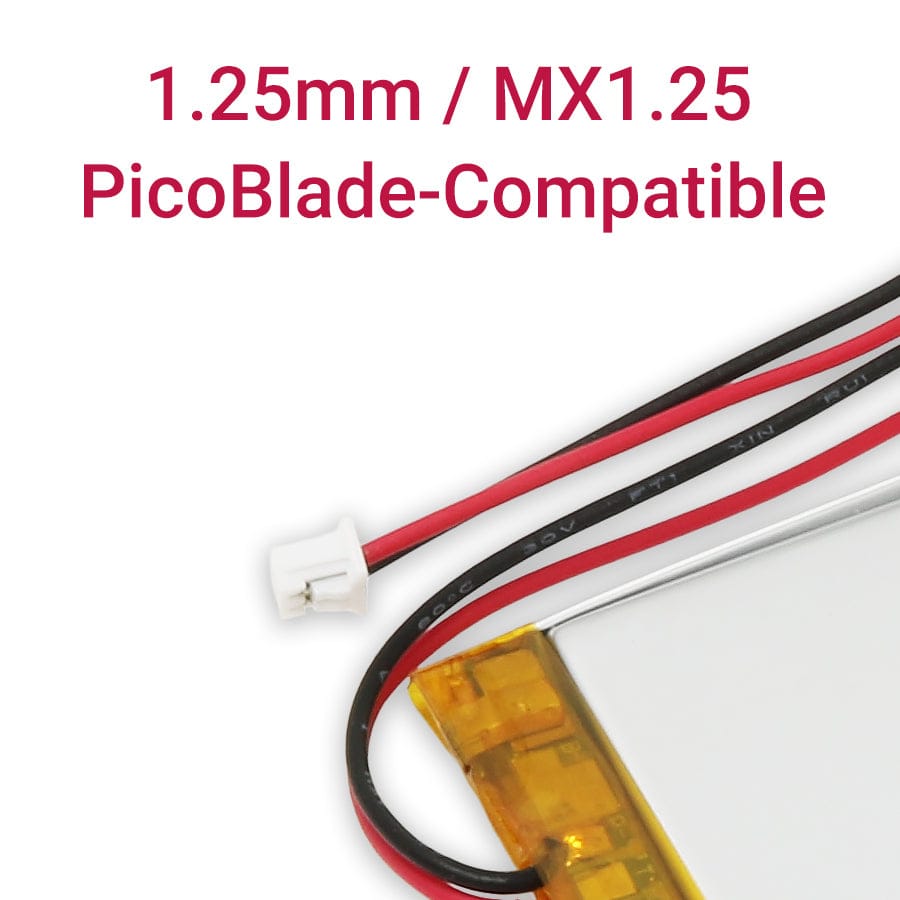 1200mAh 3.7V LiPo Battery - 1.25mm PicoBlade Connector by PKCell - The Pi Hut