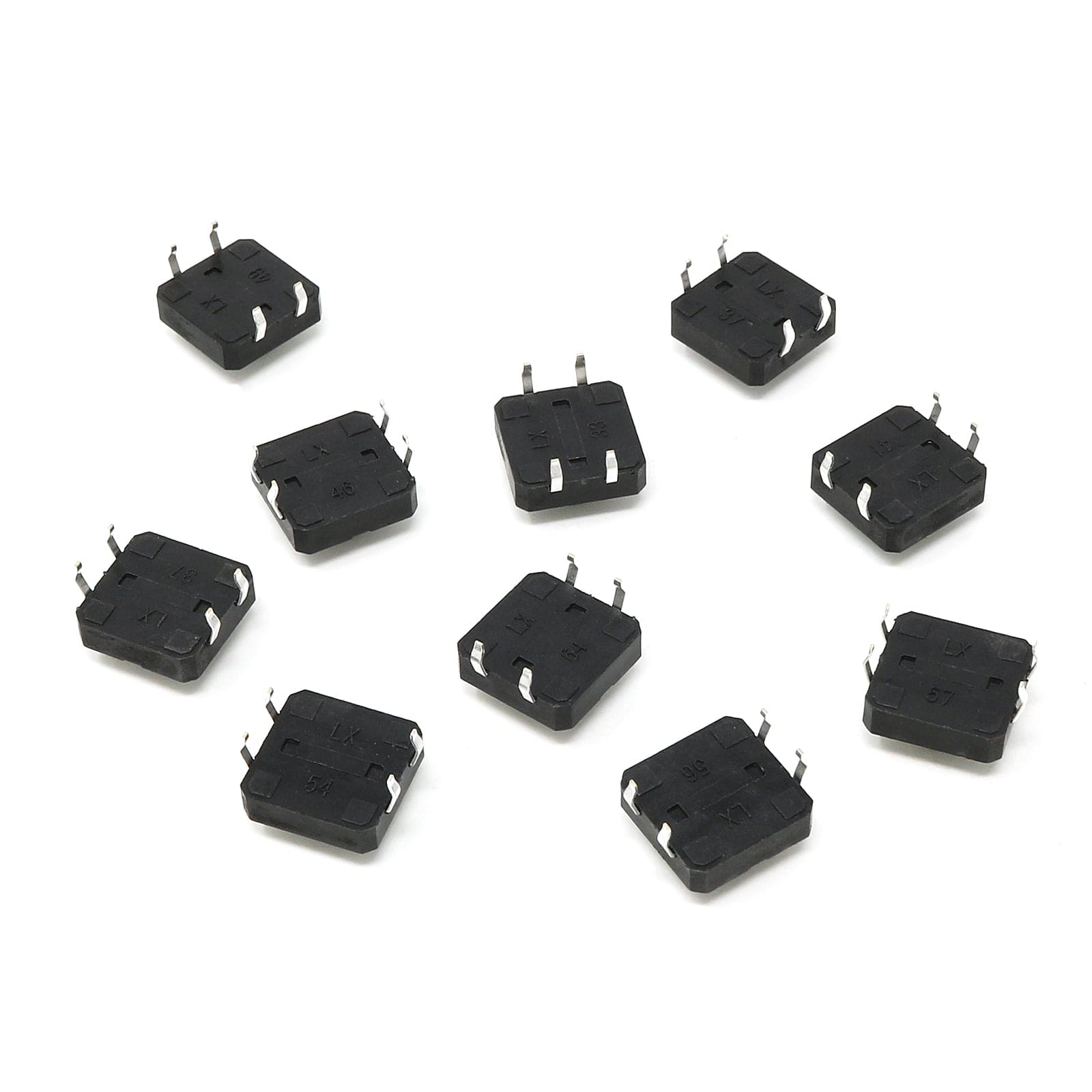 12mm Square Tactile Switch Buttons - 10 pack by The Pi Hut - The Pi Hut