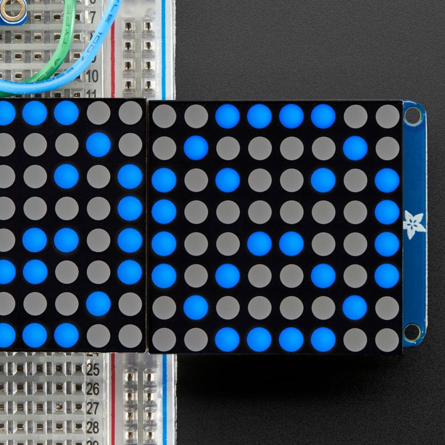 16 x 8 1.2" LED Matrix + Backpack - Ultra Bright Round Blue LEDs by Adafruit - The Pi Hut