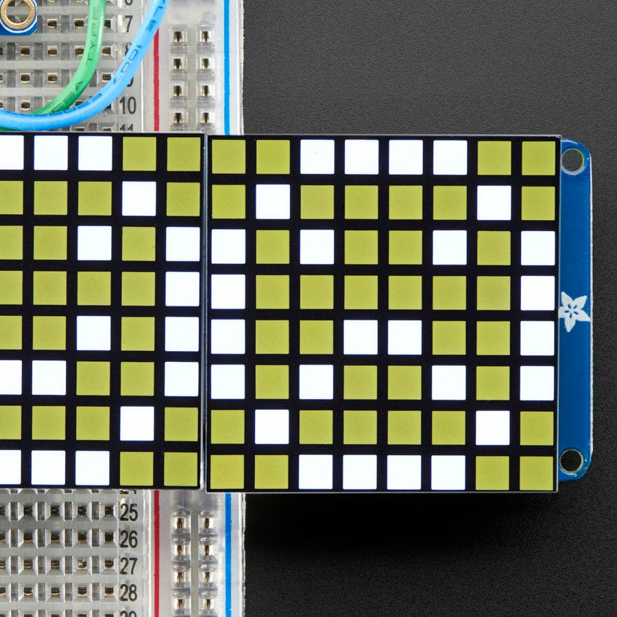 16 x 8 1.2" LED Matrix + Backpack - Ultra Bright Square White LEDs by Adafruit - The Pi Hut