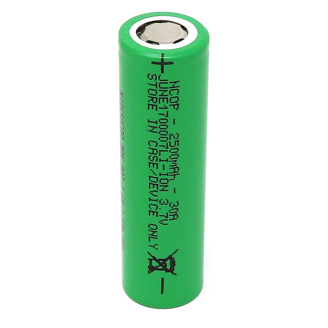 18650 Lithium-ion Rechargeable Cell - 2500mAh 3.7V 30A by The Pi Hut - The Pi Hut