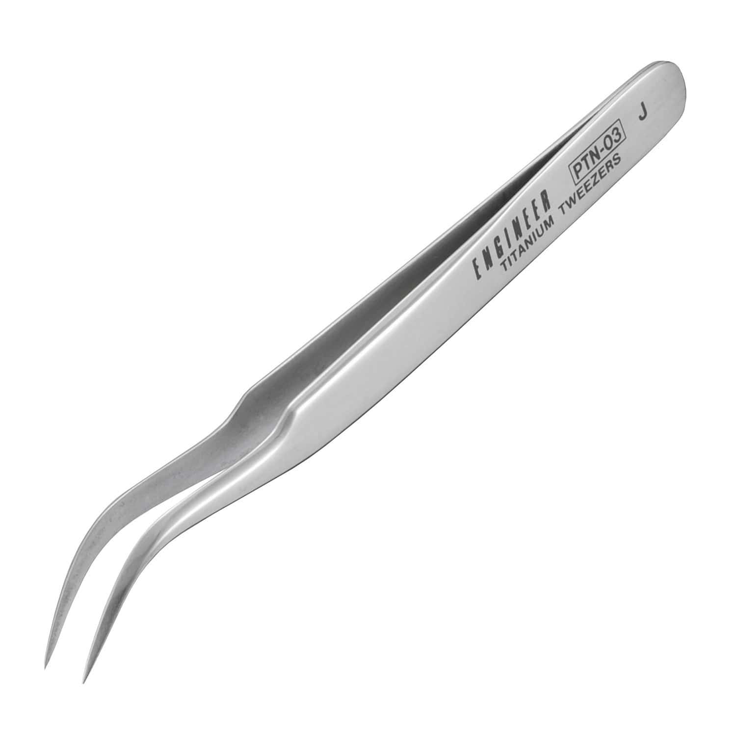 Engineer® PTN-03 Fine Tipped Curved-End Titanium Tweezers