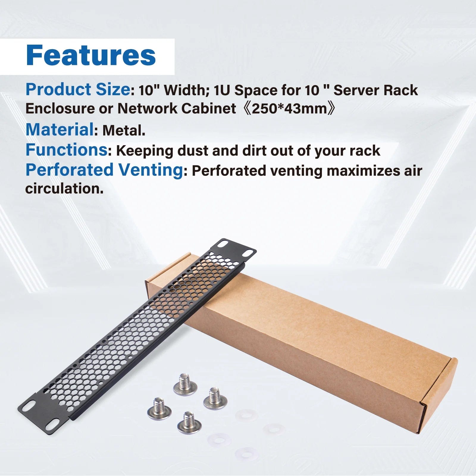 1U 10" Venting Blank Panel for DeskPi RackMate