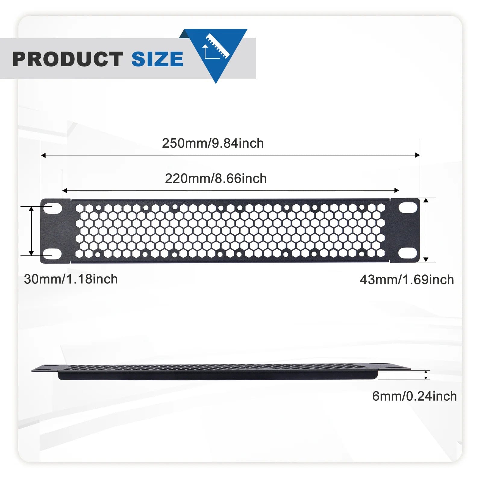 1U 10" Venting Blank Panel for DeskPi RackMate
