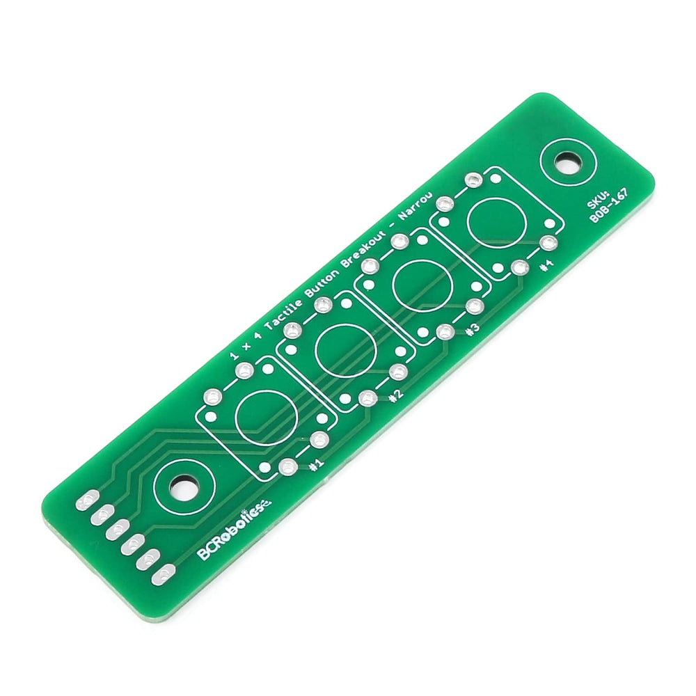 1x4 Tactile Button Breakout - Narrow by BCRobotics - The Pi Hut