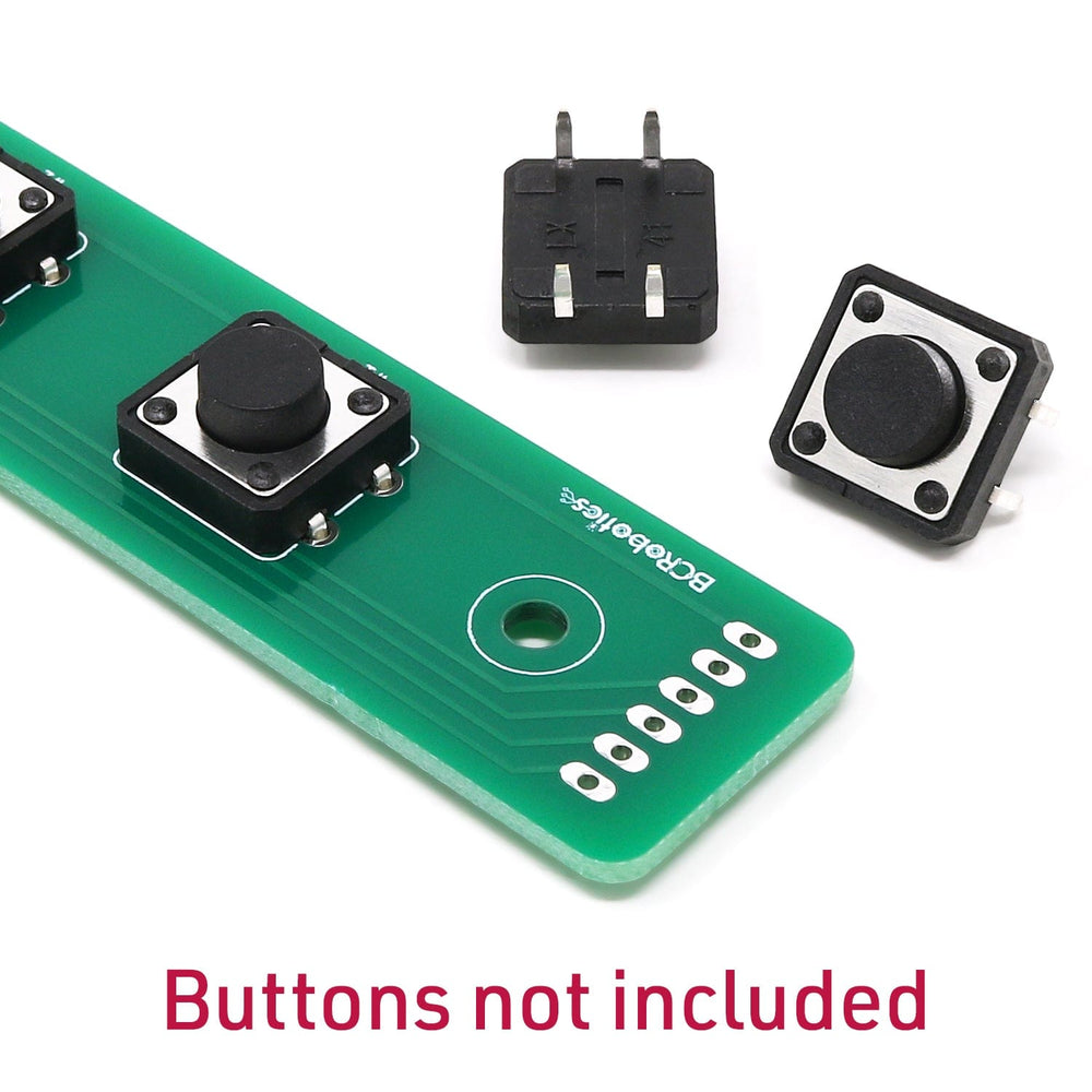 1x4 Tactile Button Breakout - Wide by BCRobotics - The Pi Hut