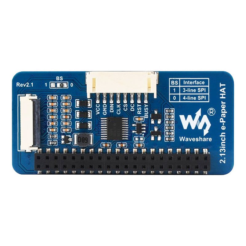 2.13" E-Paper HAT (250x122) by Waveshare - The Pi Hut