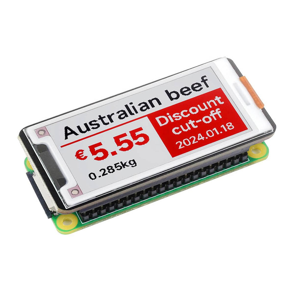 2.15" E-Paper Tri Colour HAT+ for Raspberry Pi (296 x 160) by Waveshare - The Pi Hut