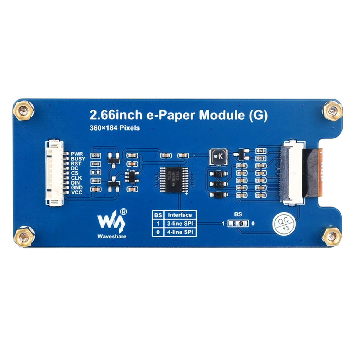 2.66" e-Paper Module (360x184) by Waveshare - The Pi Hut