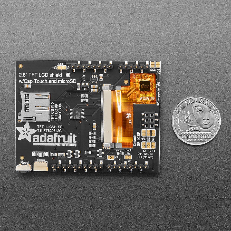 2.8" TFT Touch Shield for Arduino with Capacitive Touch by Adafruit - The Pi Hut