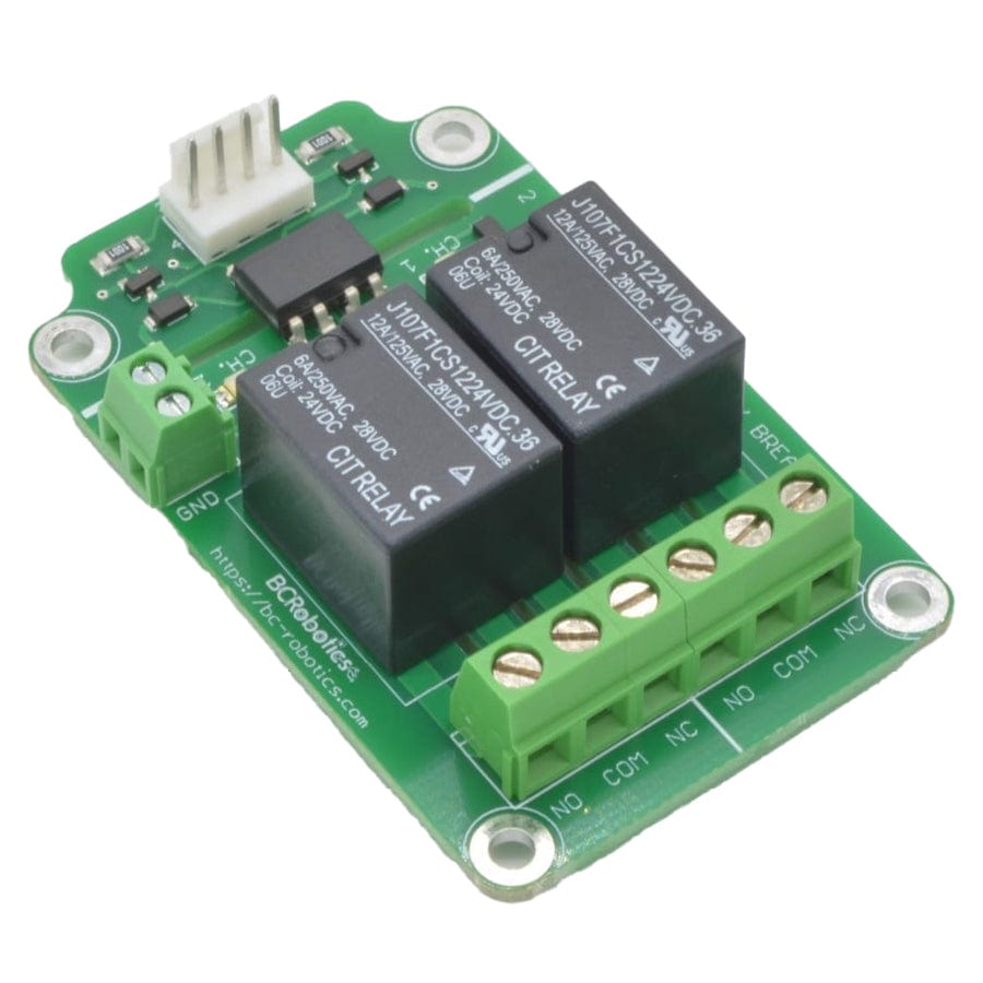 2 Channel Isolated Relay Breakout – 24V by BCRobotics - The Pi Hut