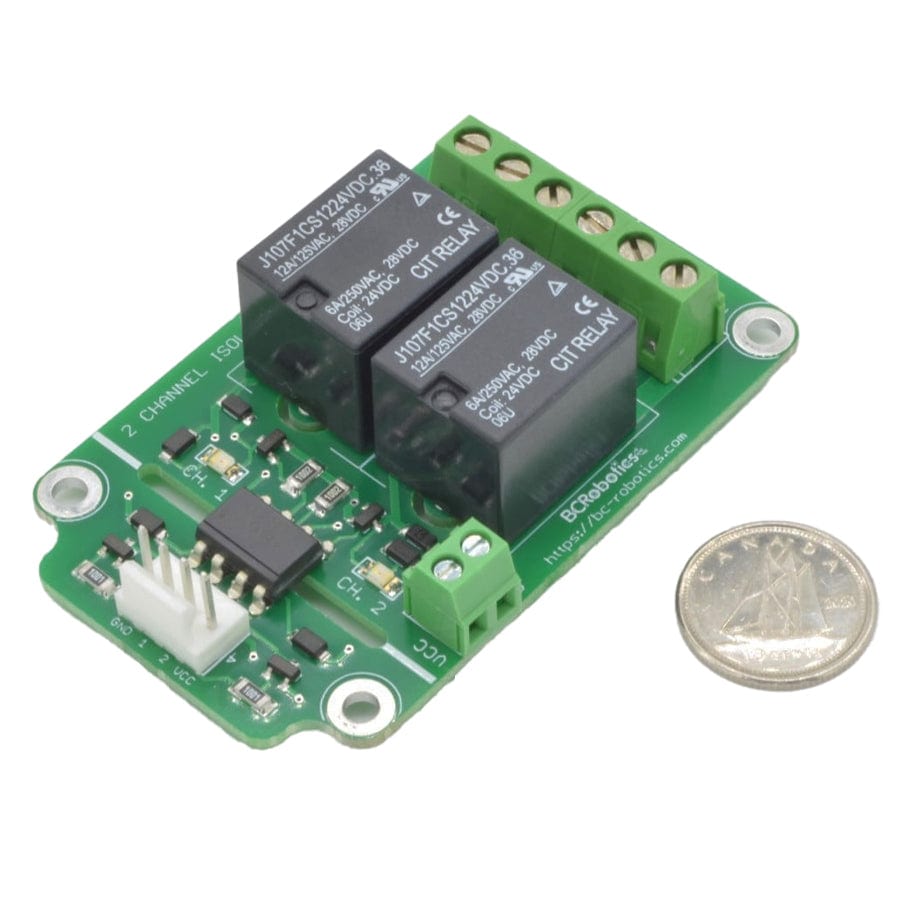 2 Channel Isolated Relay Breakout – 24V by BCRobotics - The Pi Hut