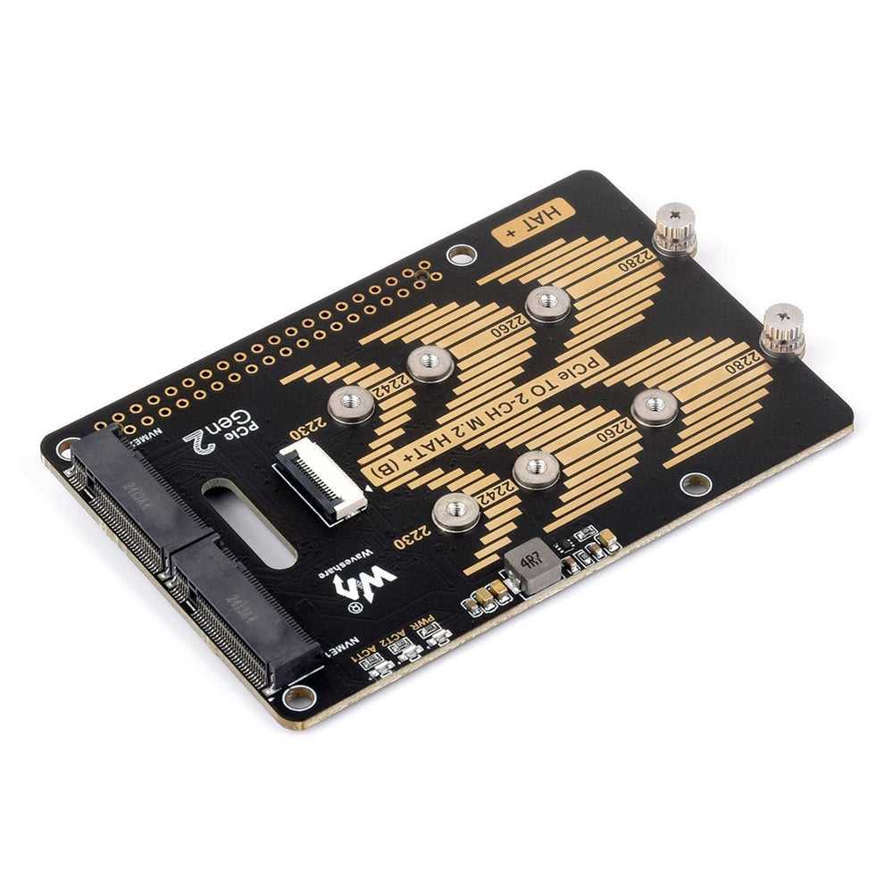 2-Channel M.2 HAT+ for Raspberry Pi 5 by Waveshare - The Pi Hut