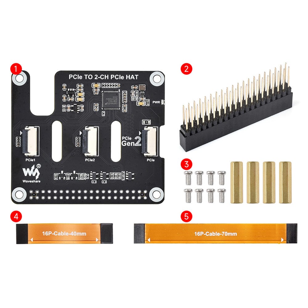 2-Channel PCIe Expander for Raspberry Pi 5 by Waveshare - The Pi Hut