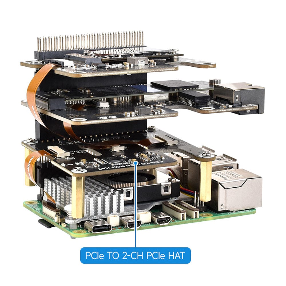 2-Channel PCIe Expander for Raspberry Pi 5 by Waveshare - The Pi Hut
