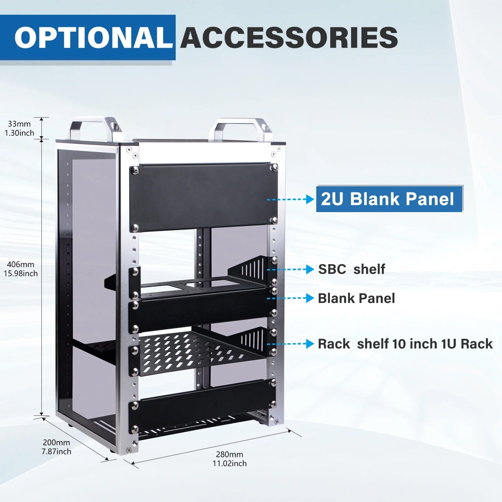 2U 10" Blank Panel for DeskPi RackMate by DeskPi - The Pi Hut