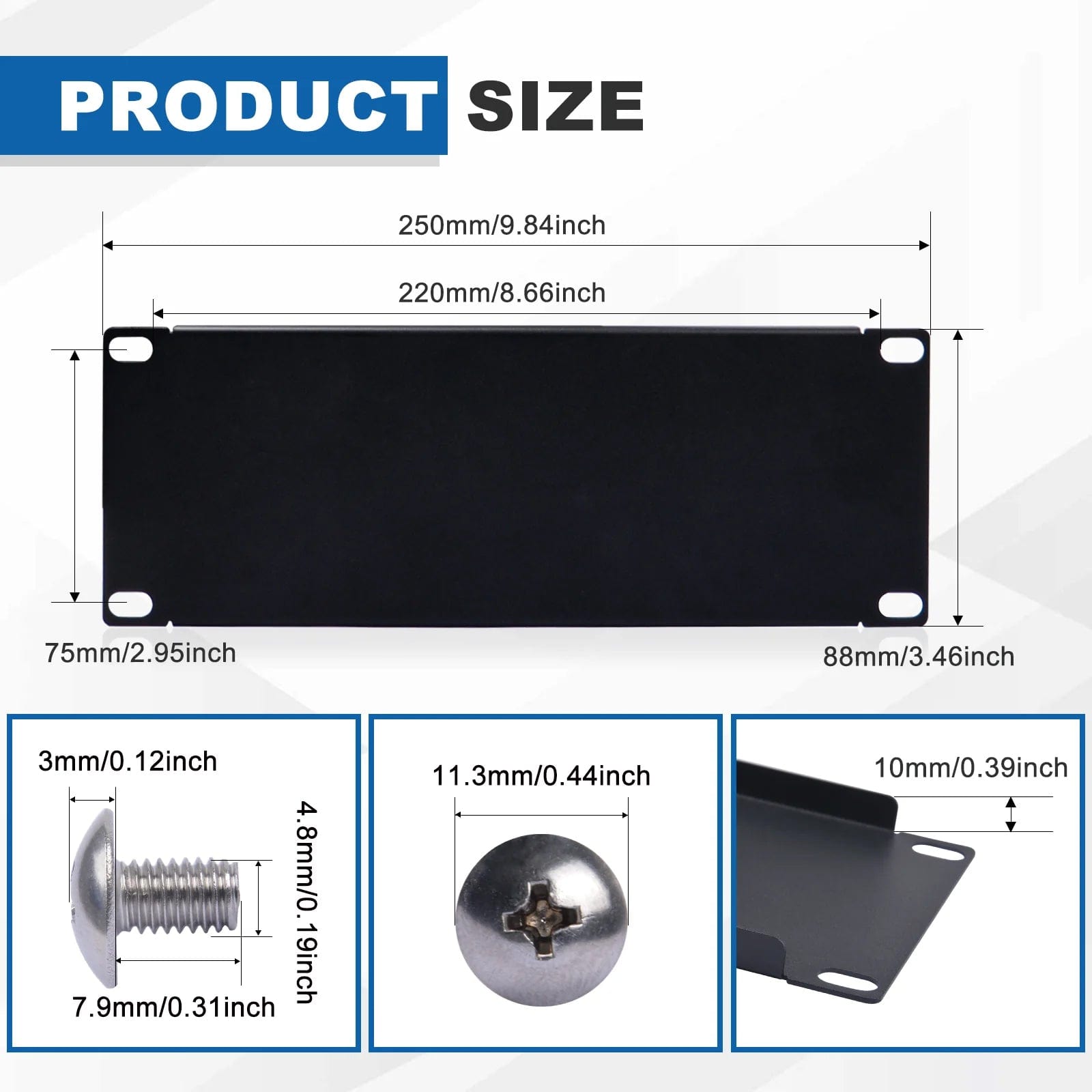 2U 10" Blank Panel for DeskPi RackMate by DeskPi - The Pi Hut