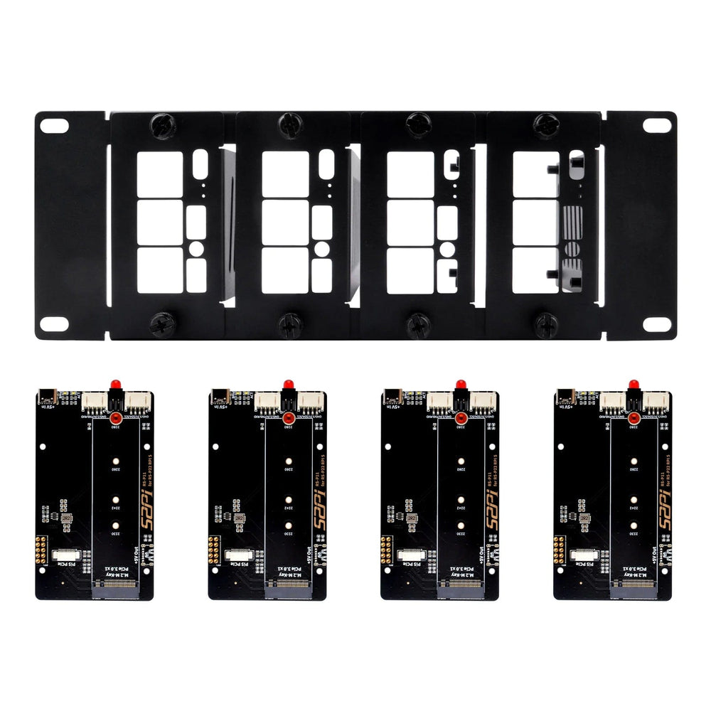 2U 10" Rack Mount with 4x PCIe NVMe Boards for DeskPi RackMate by DeskPi - The Pi Hut