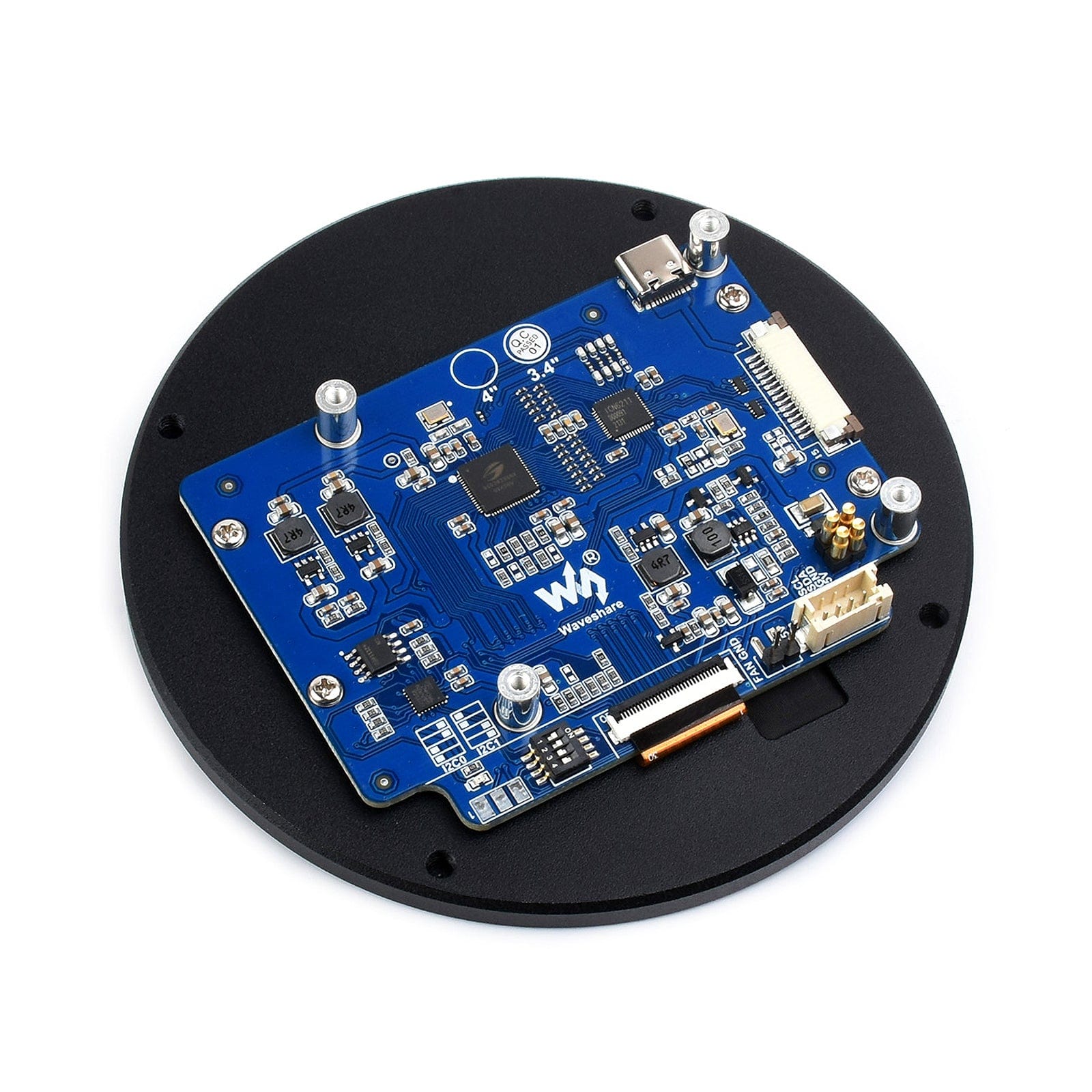 3.4" DSI Round Touch Display (800x800) by Waveshare - The Pi Hut