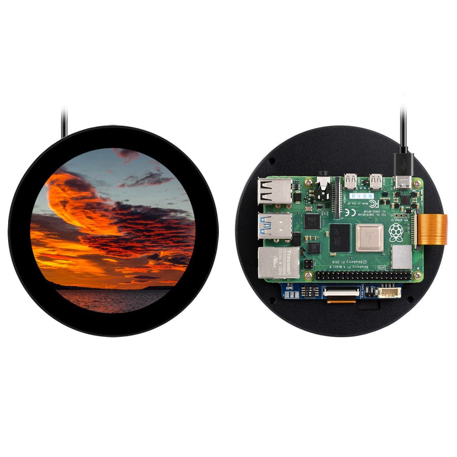 3.4" DSI Round Touch Display (800x800) by Waveshare - The Pi Hut