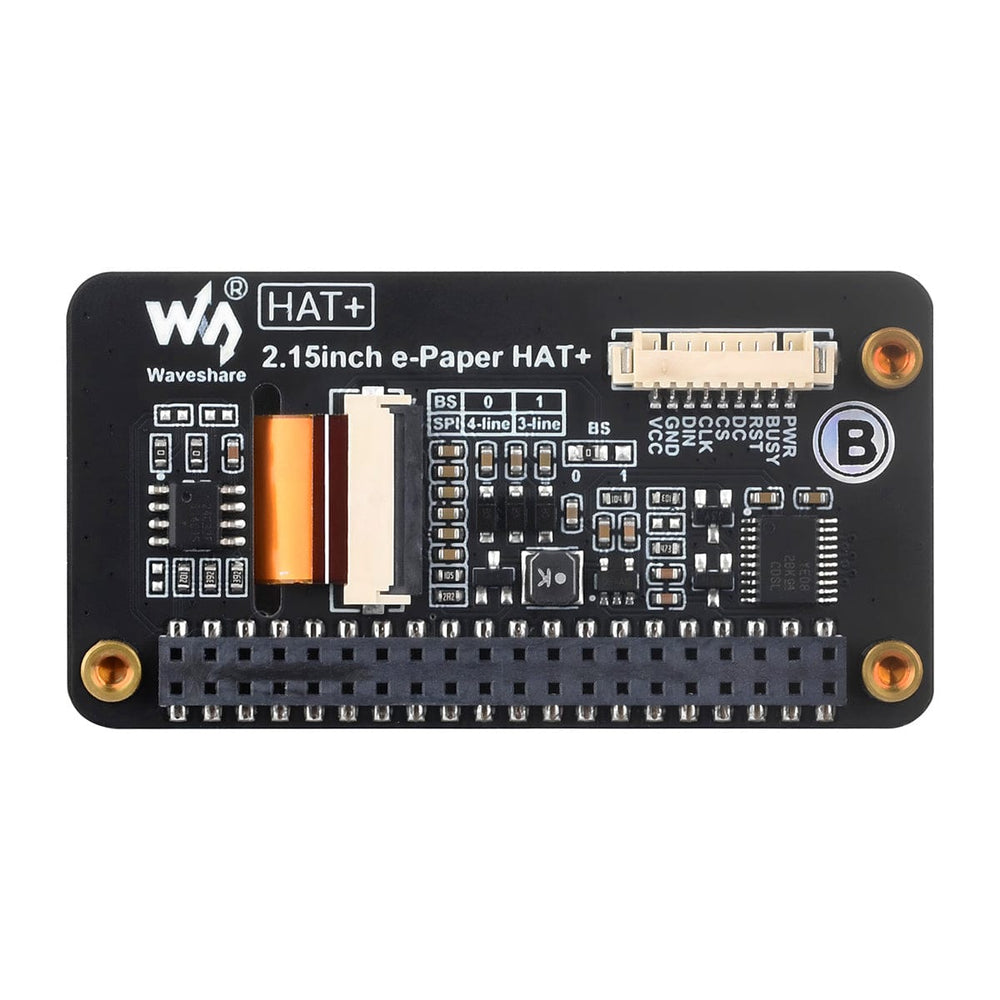 2.15" E-Paper Tri Colour HAT+ for Raspberry Pi (296 x 160) by Waveshare - The Pi Hut