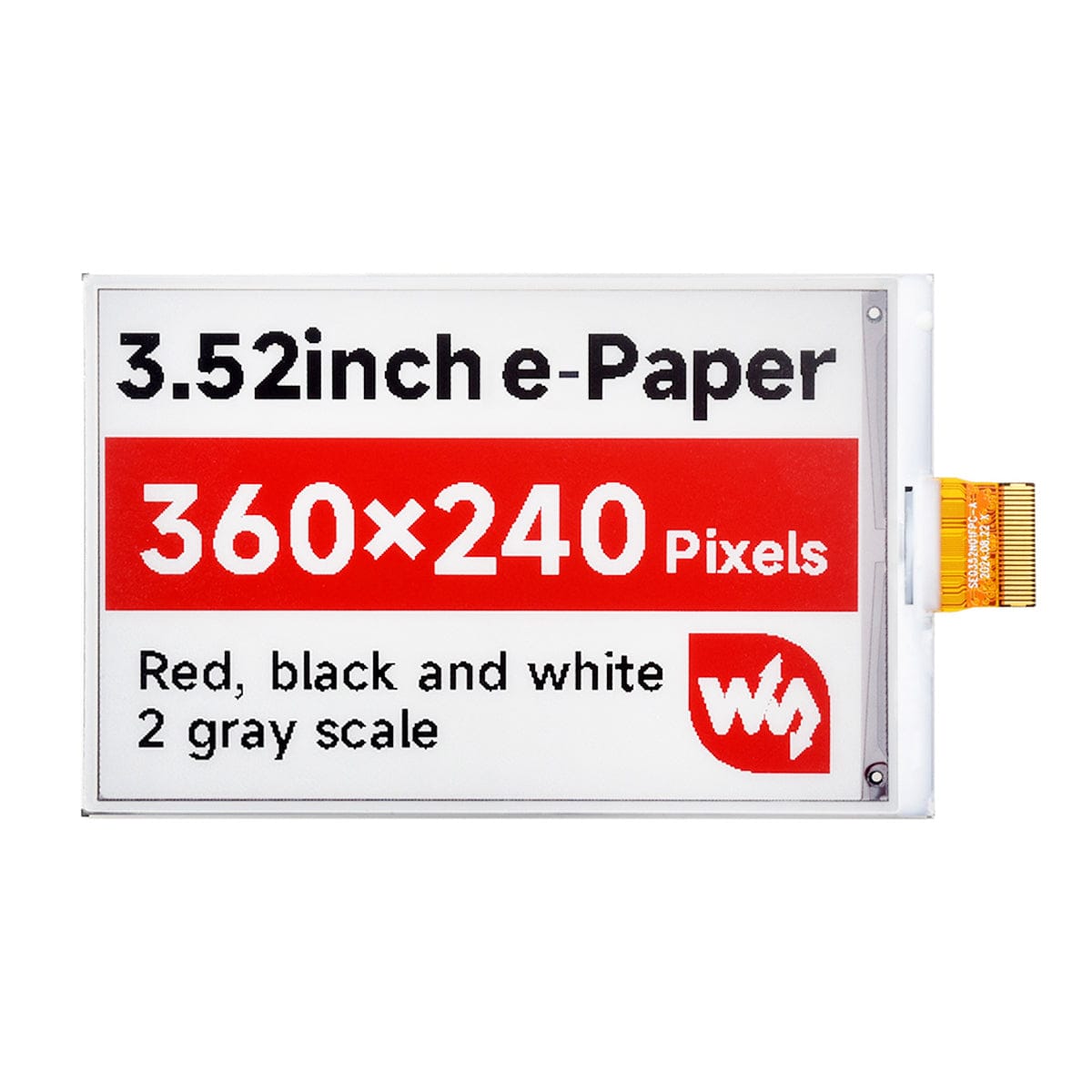 3.52" E-Paper Raw Display Panel (360 x 240) by Waveshare - The Pi Hut