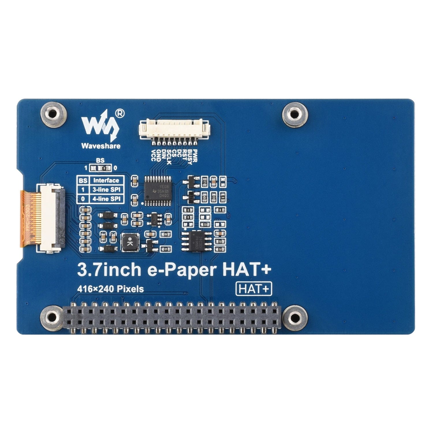3.7" ePaper HAT (G) for Raspberry Pi - Red/Yellow/Black/White by Waveshare - The Pi Hut
