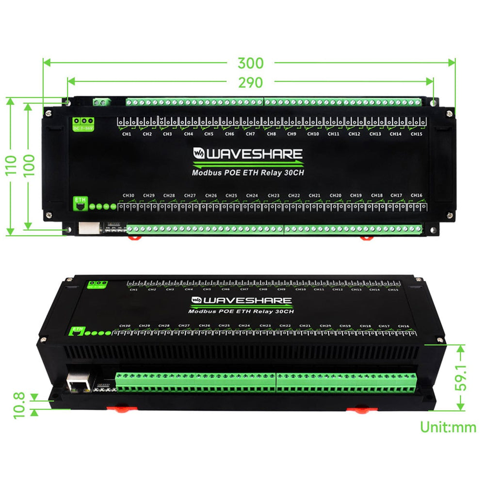 30-Channel Ethernet Relay Module with PoE by Waveshare - The Pi Hut