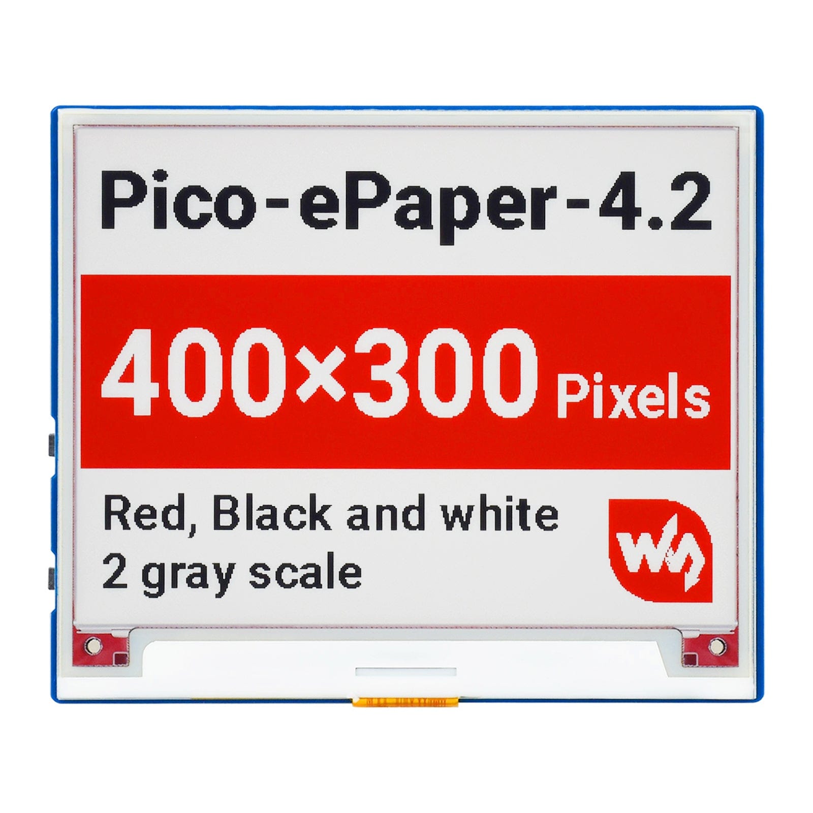 4.2" E-Paper Display Module for Raspberry Pi Pico (Red/Black/White) (400x300) by Waveshare - The Pi Hut