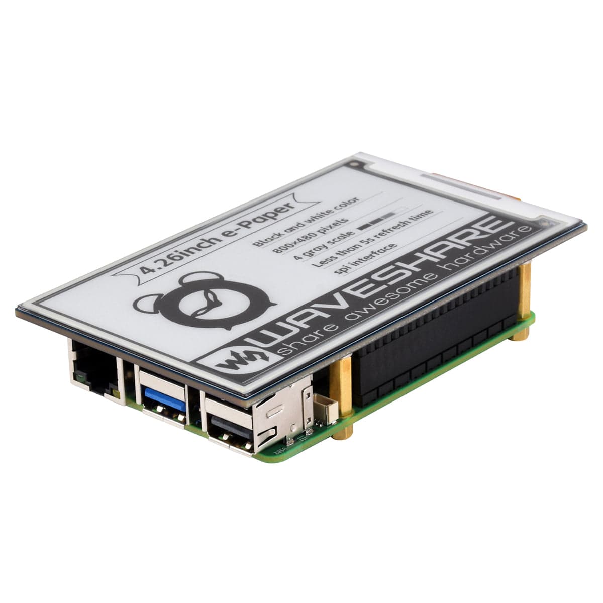 4.26" E-Paper Display HAT (800x480) by Waveshare - The Pi Hut