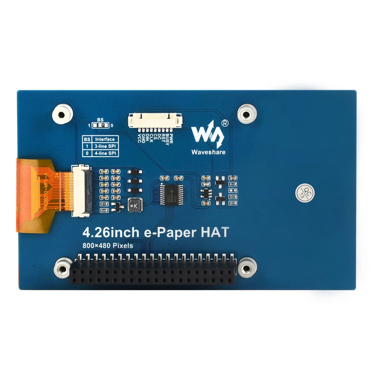 4.26" E-Paper Display HAT (800x480) by Waveshare - The Pi Hut