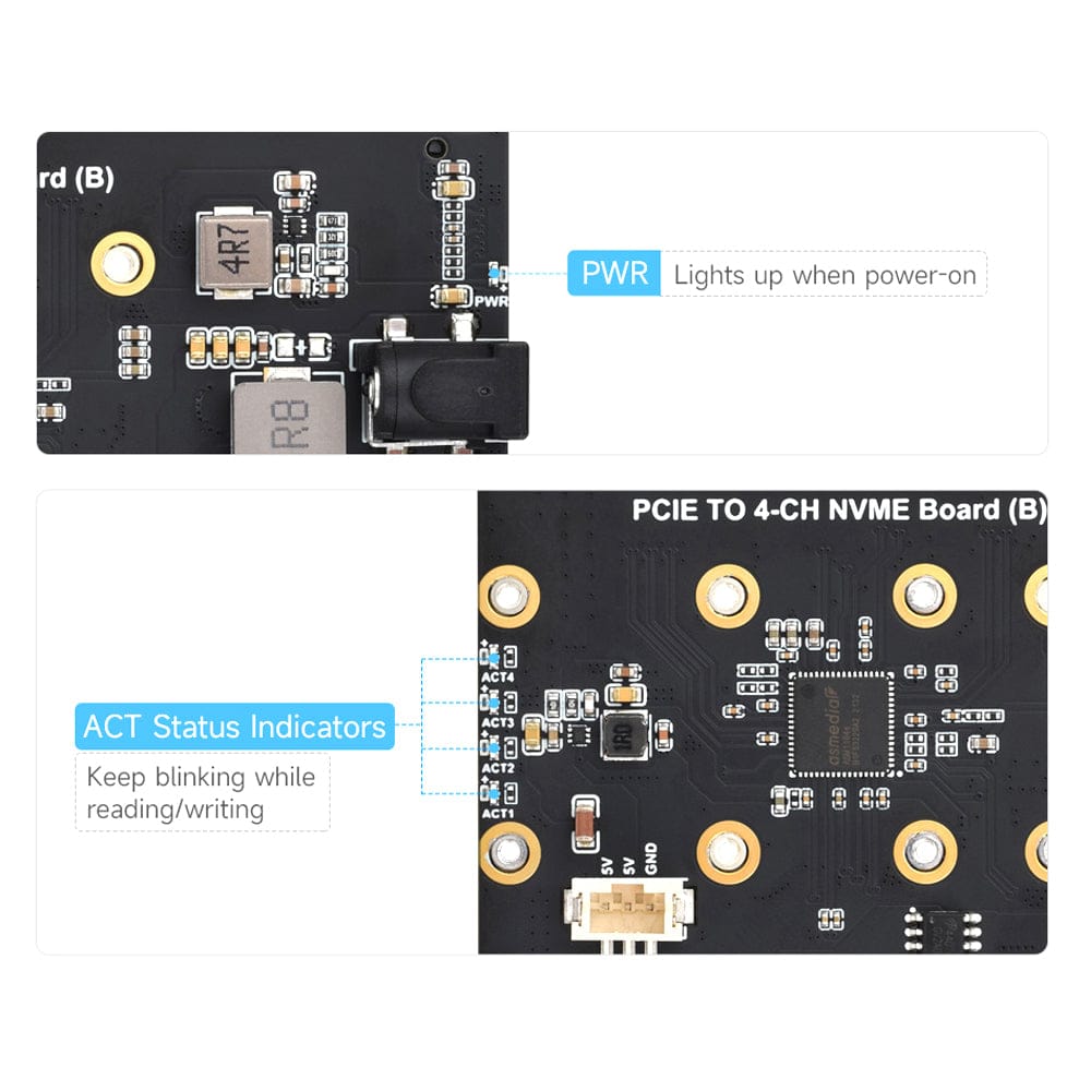 4-Channel M.2 Adapter for Raspberry Pi 5 by Waveshare - The Pi Hut