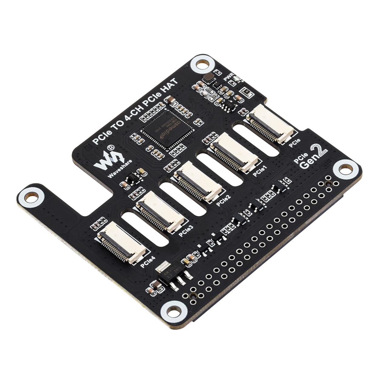 4-Channel PCIe Expander HAT for Raspberry Pi 5 by Waveshare - The Pi Hut