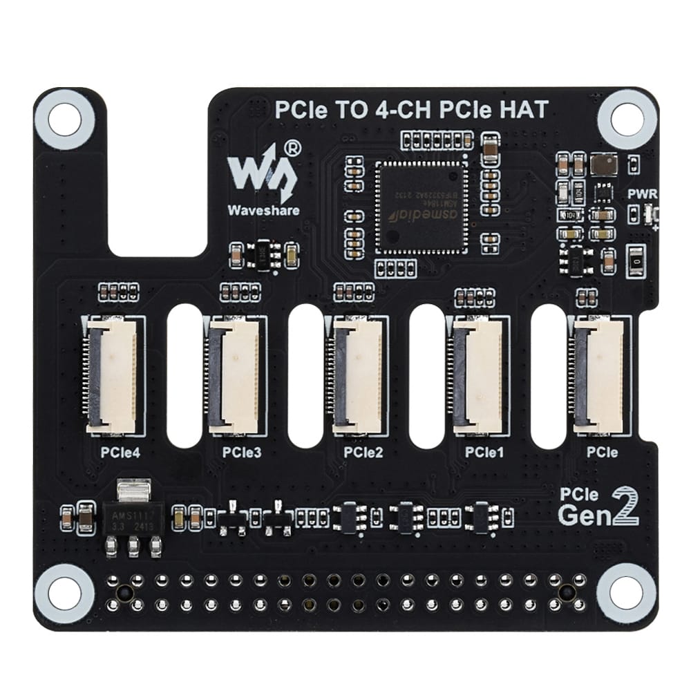 4-Channel PCIe Expander HAT for Raspberry Pi 5 by Waveshare - The Pi Hut