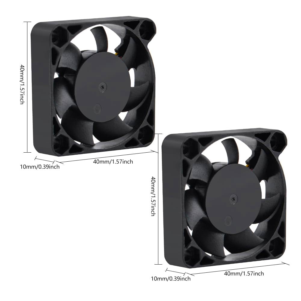 2x 4010 Black Cooler Fans For Raspberry Pi 5 - The Pi Hut