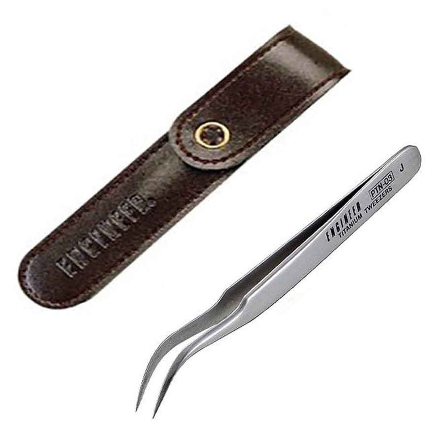 Engineer® PTN-03 Fine Tipped Curved-End Titanium Tweezers
