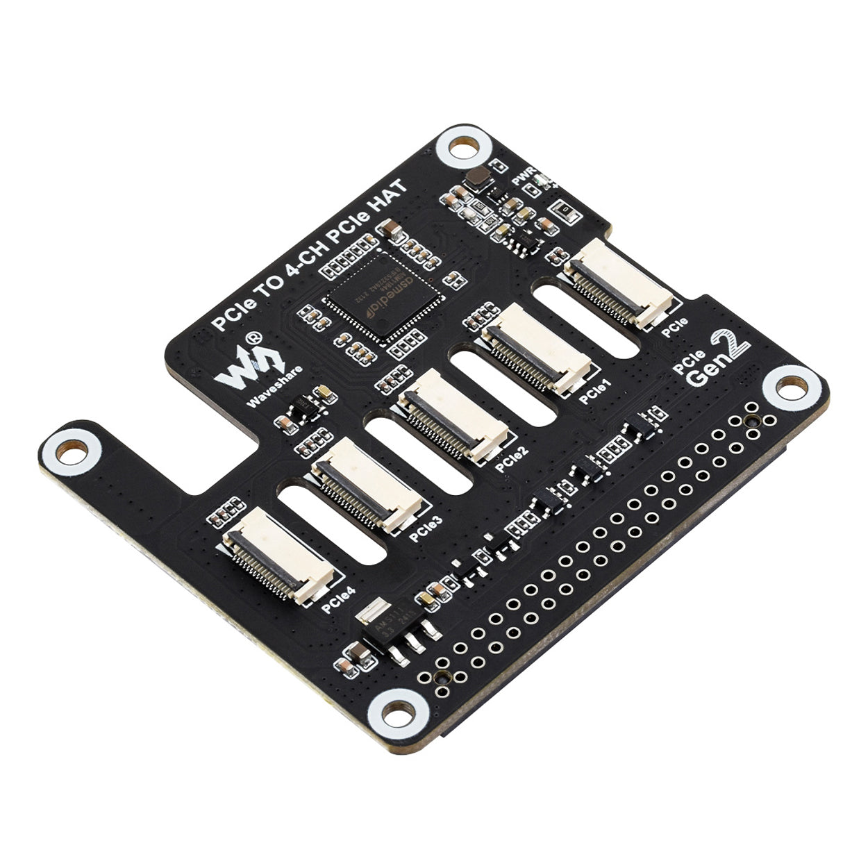 4-Channel PCIe Expander HAT for Raspberry Pi 5
