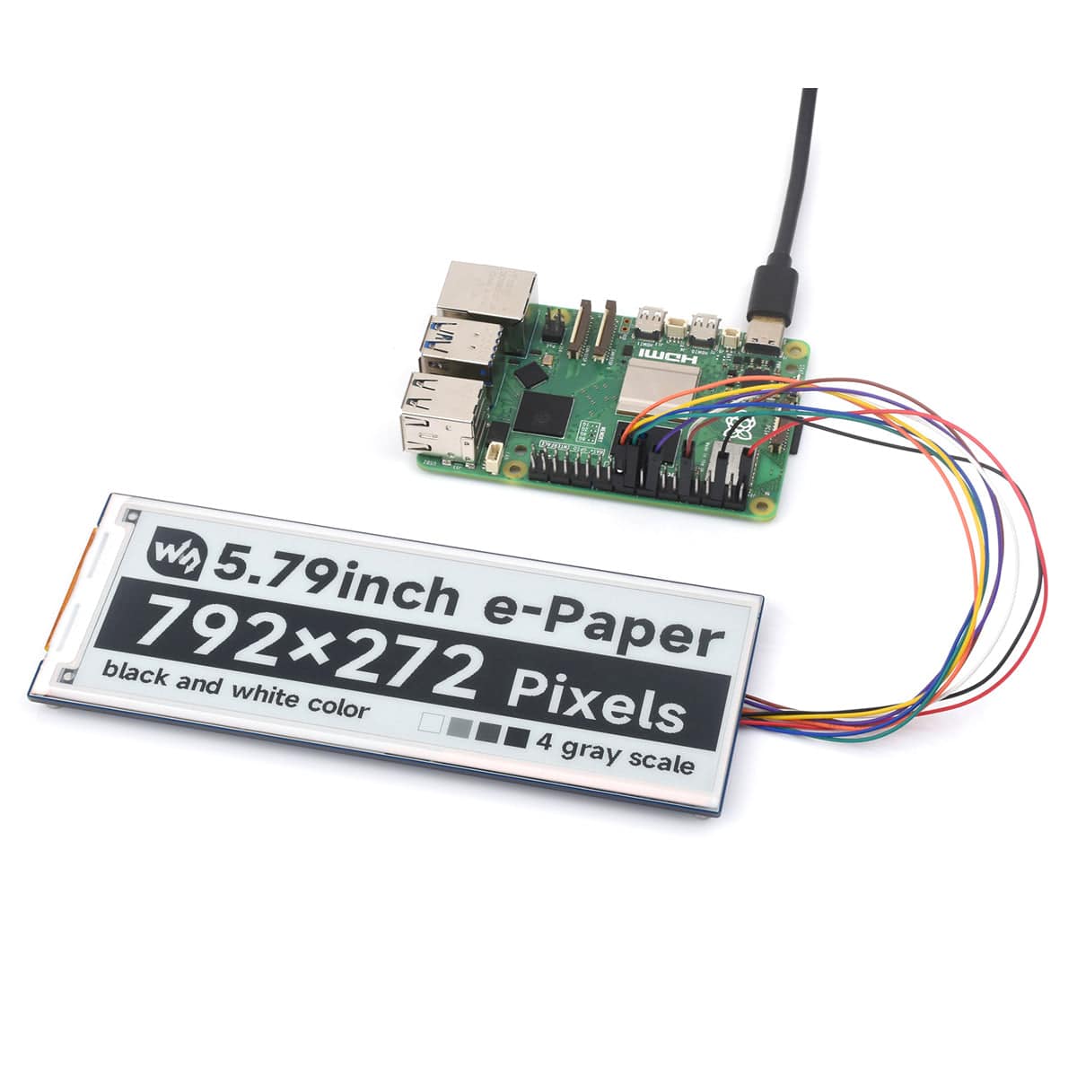 5.79" E-Paper Display Module (Black/White) (792 x 272) - The Pi Hut