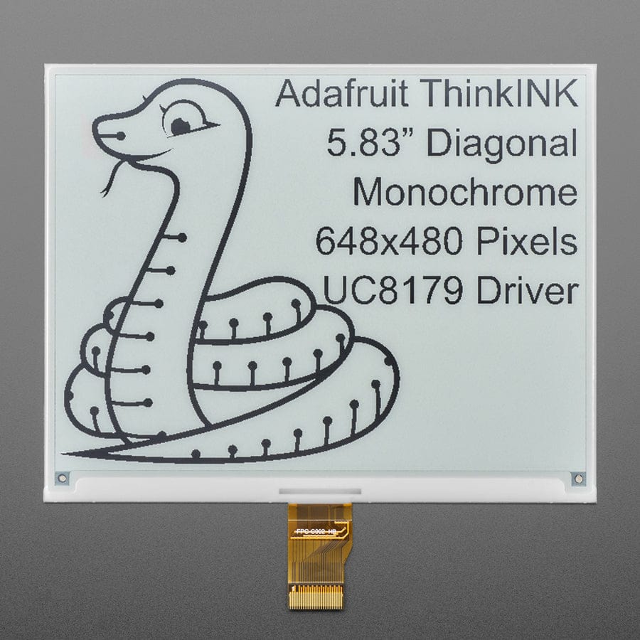 5.83" 648x480 Monochrome Black / White eInk / ePaper - Bare Display - UC8179 Chipset by Adafruit - The Pi Hut