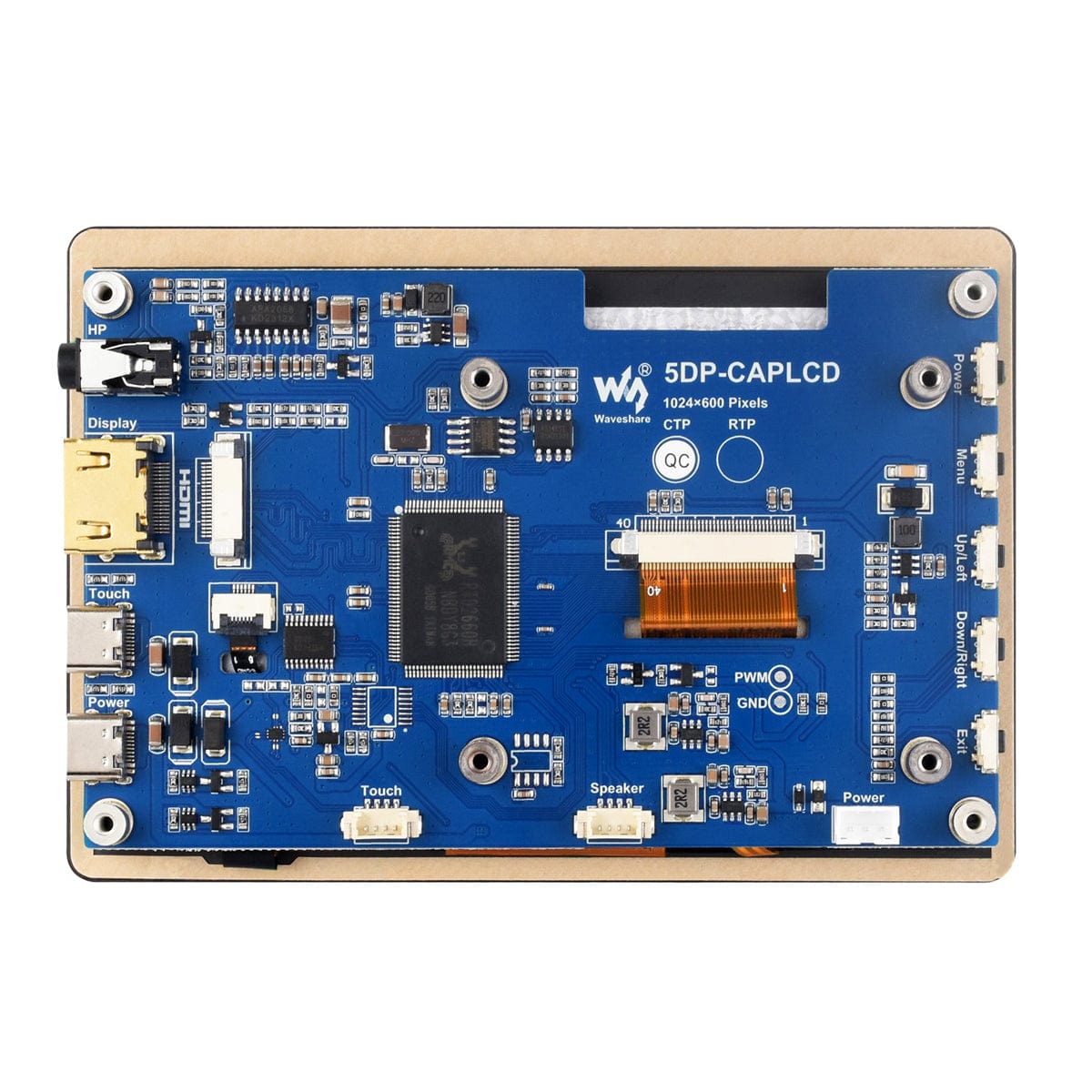 5" IPS HDMI Capacitive Touch Display for Raspberry Pi (1024x600) by Waveshare - The Pi Hut