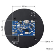 5" Round IPS HDMI Touch Display for Raspberry Pi (1080x1080) - The Pi Hut