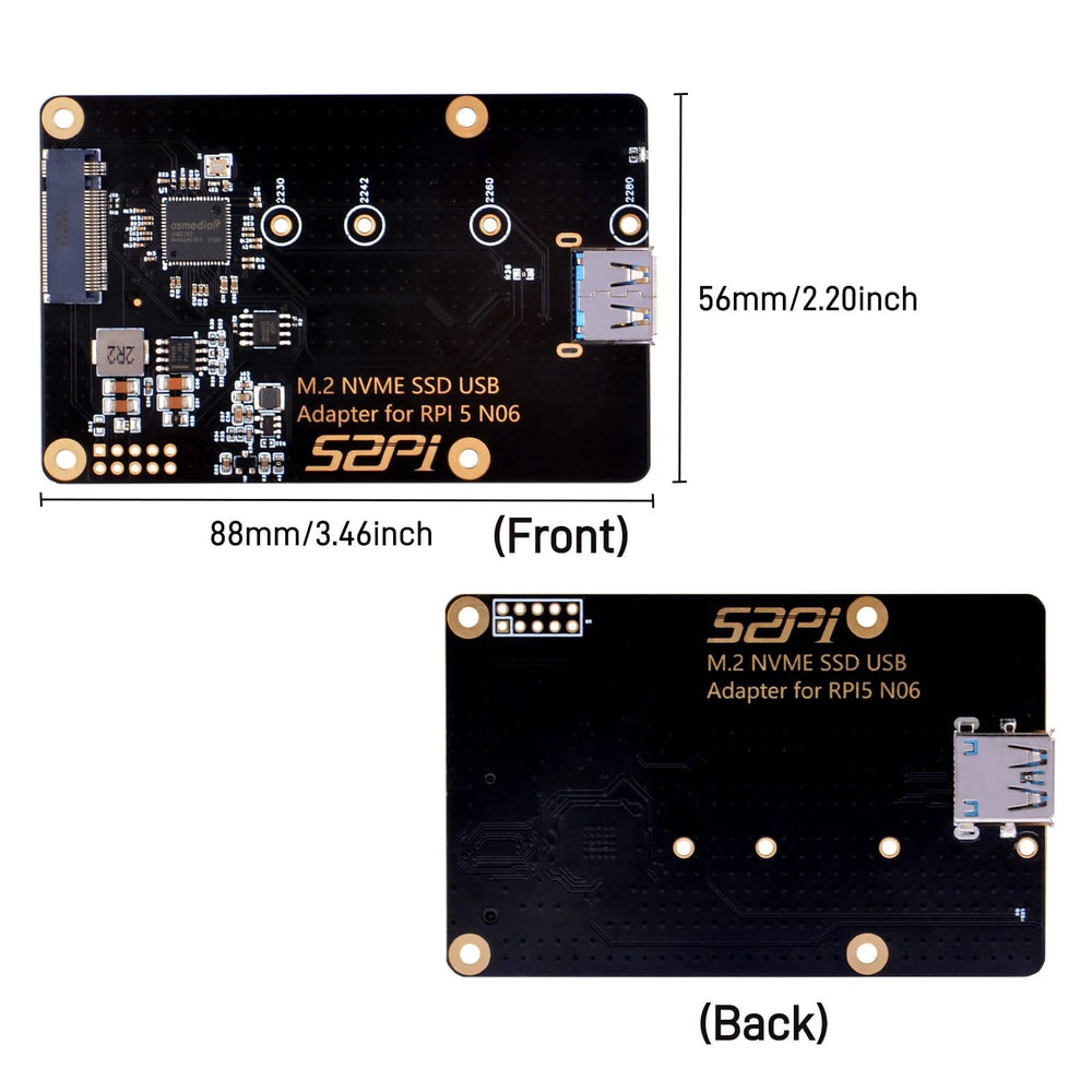52Pi M.2 NVME SSD USB Adapter for Raspberry Pi 5 by 52Pi - The Pi Hut